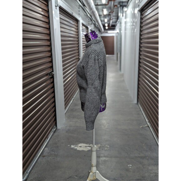 Guess Oversized Medium Pearl Embellished Grey Sweater mock neck - Picture 8 of 8